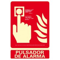 SEÑAL "PULSADOR DE ALARMA" 210X300 PVC ROJO ARCHIVO 2000 6171-04H RJ (Espera 4 dias) en Huesoi